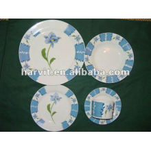 Home Design Dinnerware Set / placas de jantar de porcelana / branco ou com impressão de flores elegantes